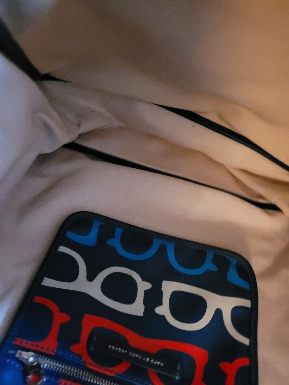 Marc Jacobs Colorblock Sunglasses Print Tote Bag - Blue/Red/Cream - Picture 8 of 10